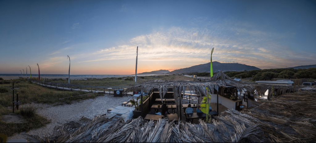 View from the top of Chiringuito Agua: : best beach bars Tarifa