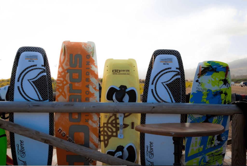 Kite boards resting in Agua : best beach bars Tarifa